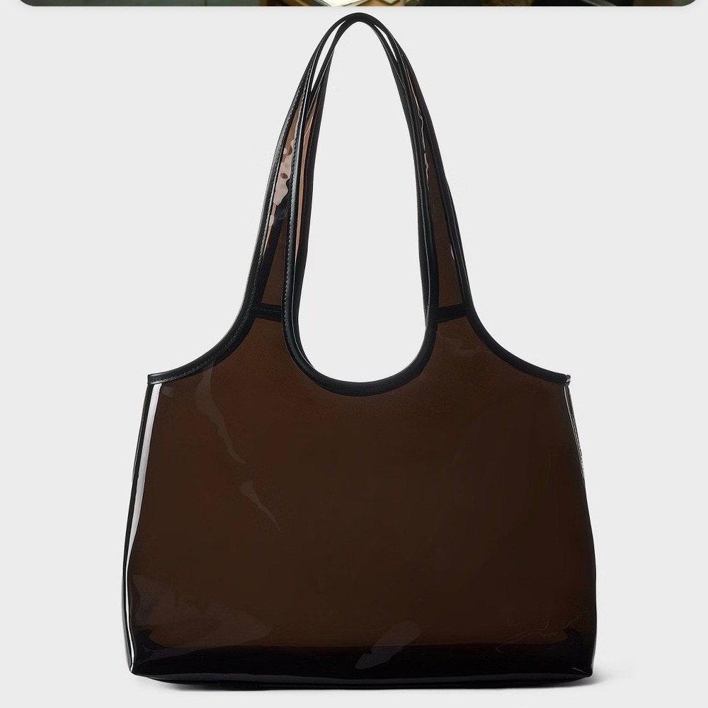 Shade & Shore Tote Bag OS Black New Clear PVC Transparent Shoulder Bag Target